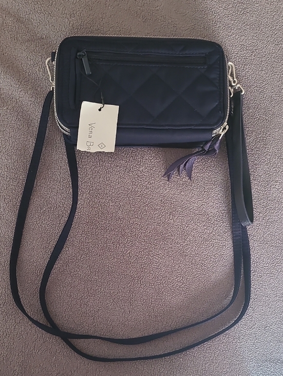 Vera Bradley Handbags - Vera Bradley Black Quilted Crossbody with Silver Hardware